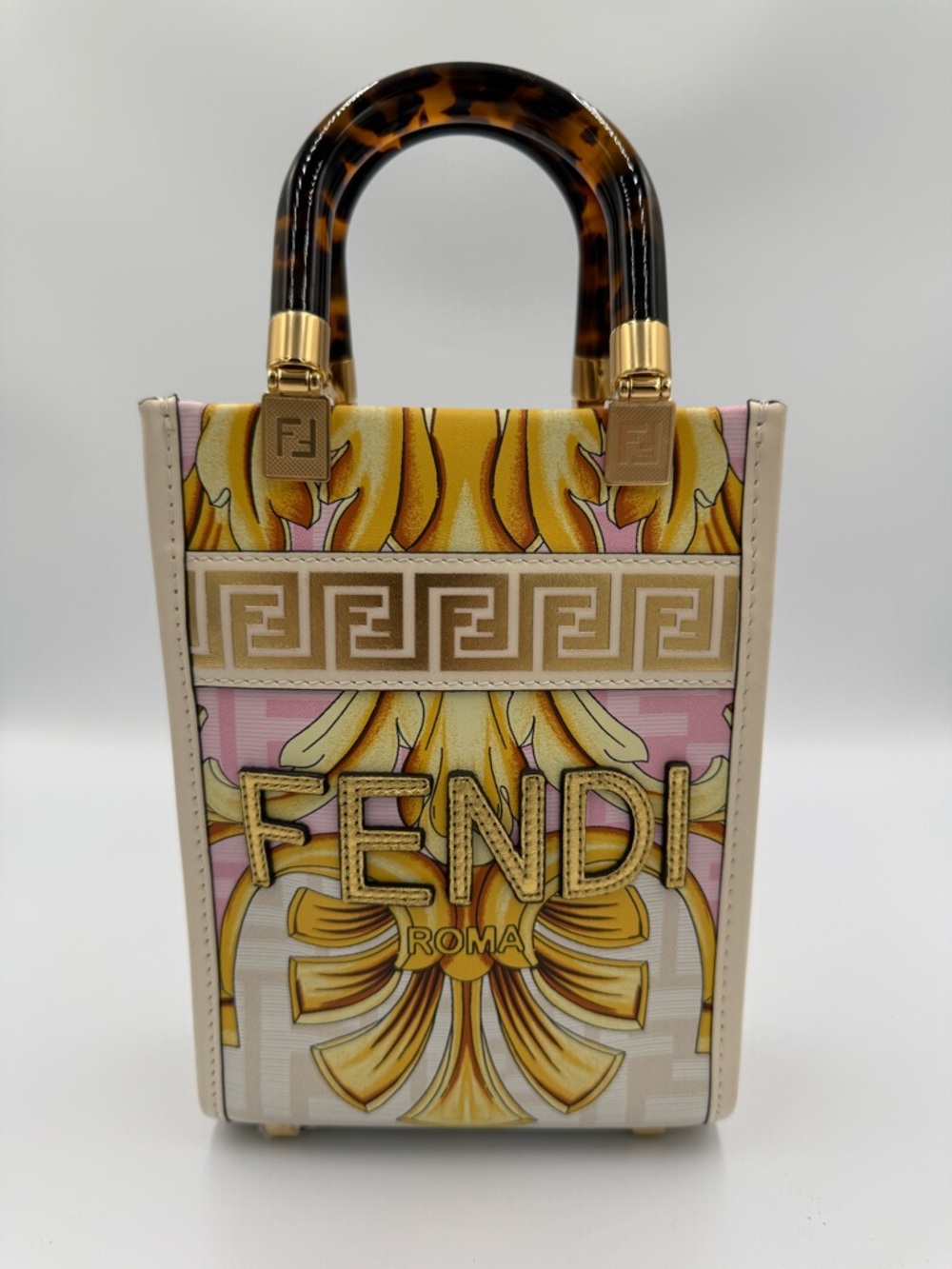 Fendi Limited Edition Sunshine Mini Tote with Tortoiseshell Handles